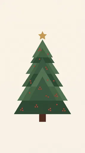 Minimal Geometric Christmas Tree Illustration