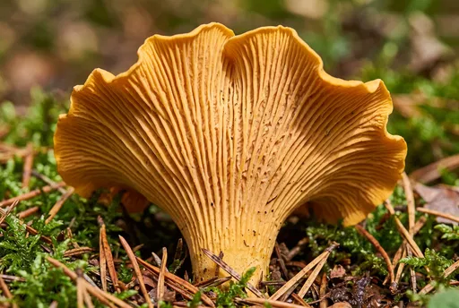 Golden Chanterelle Mushroom Macro