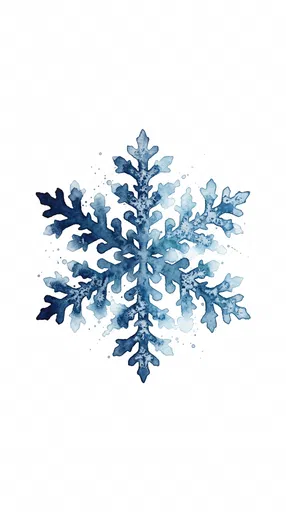 Blue Watercolor Snowflake Clipart Illustration