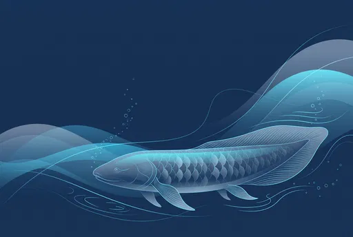 Blue Line Art Queensland Lungfish Illustration