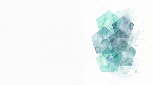 Watercolor Overlapping Pentagon Shapes Background
