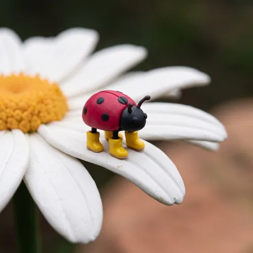 Clay Ladybug in Yellow Rain Boots