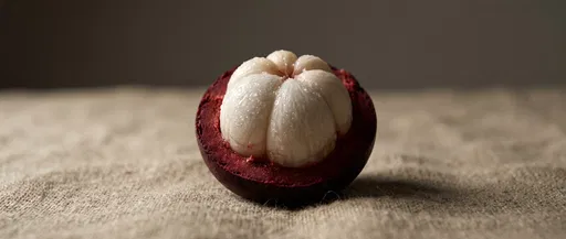 Close-Up of Half Peeled Mangosteen Fruit