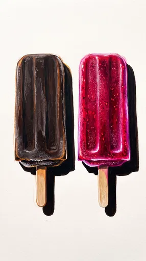 Chocolate and Raspberry Popsicle Illustration