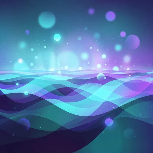 Abstract Cyan and Violet Wave Horizon