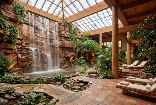 Luxury Indoor Spa Waterfall Atrium