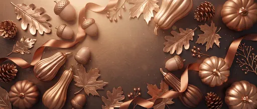 Bronze and Copper Autumn Flat Lay Frame