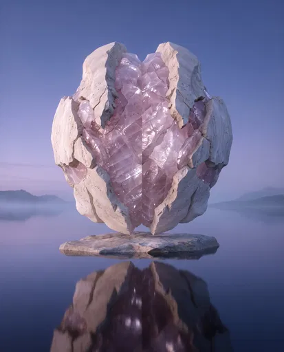 Rose Quartz and Stone Sphere Monument
