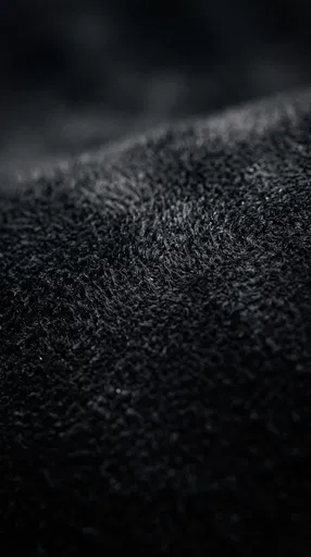 Macro Black Suede Fiber Texture