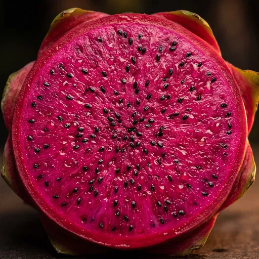 Macro Close-Up of Red Dragon Fruit