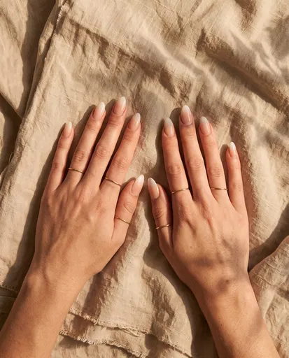 Manicured Hands With Ombre Acrylic Nails
