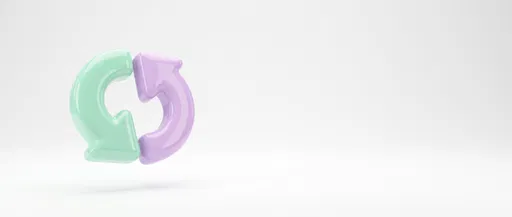 Glossy Pastel 3D Exchange Arrows Icon