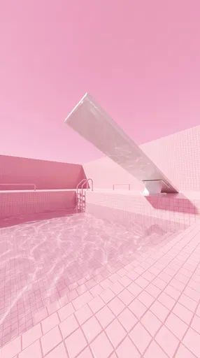 Minimalist Pastel Pink Swimming Pool