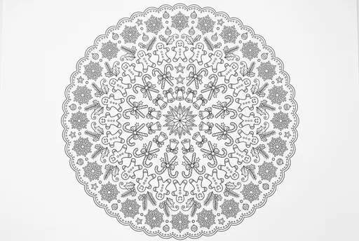 Festive Christmas Mandala Coloring Page