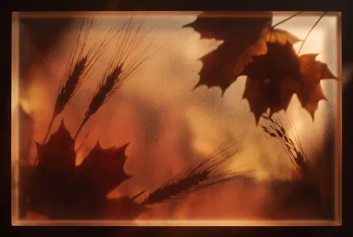 Warm Frosted Acrylic Autumn Botanical Background