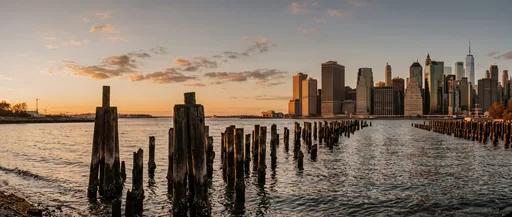 Lower Manhattan Skyline at Golden Hour