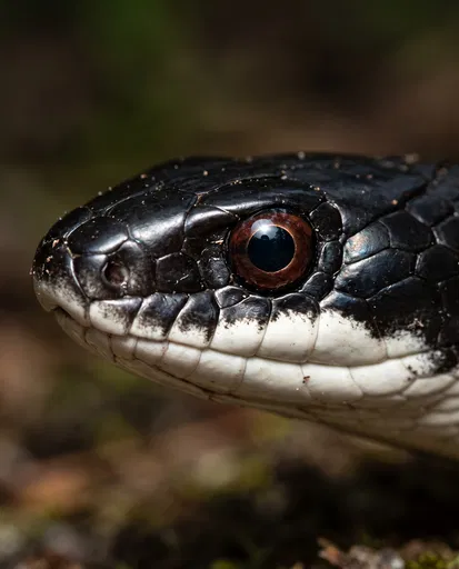 Macro Profile of Black Snake Head
