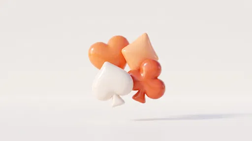 Glossy 3D Playing Card Suits