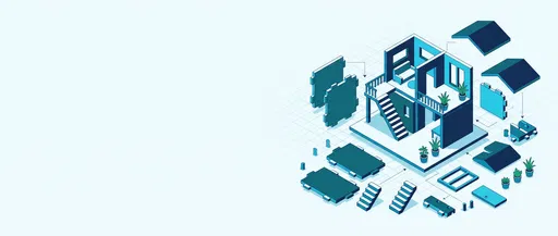 Isometric Modular House Kit Vector Illustration