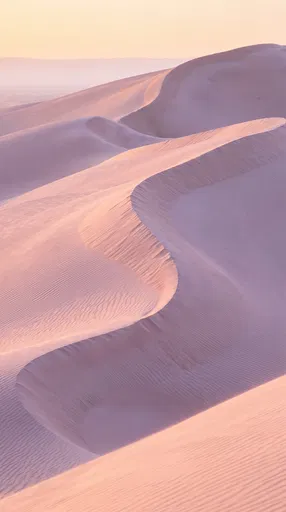 Pastel Pink Desert Sand Dunes at Dawn