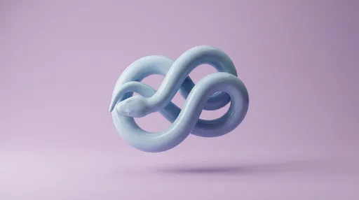 Pastel Blue Porcelain Snake Knot 3D Render