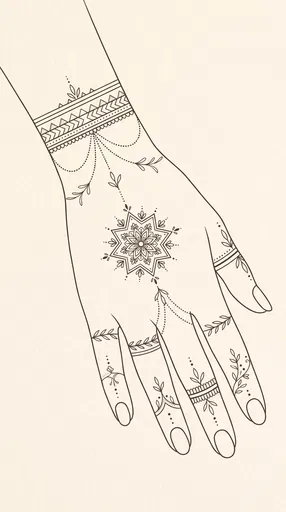 Minimalist Backhand Mehndi Design Illustration