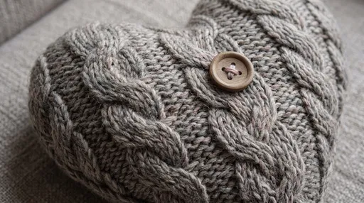 Chunky Cable-Knit Heart Pillow