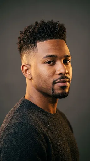 Studio Portrait of Man With Fade Haircut