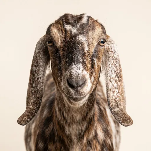Studio Portrait of Mottled Nubian Goat
