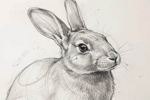 Academic Graphite Sketch of a Rabbit