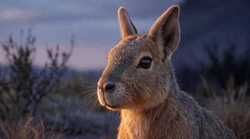 Patagonian Mara Portrait at Twilight