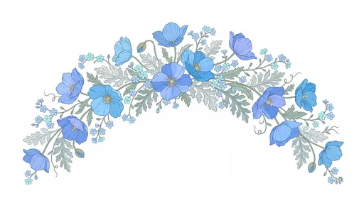 Blue Poppy and Forget-Me-Not Floral Arch