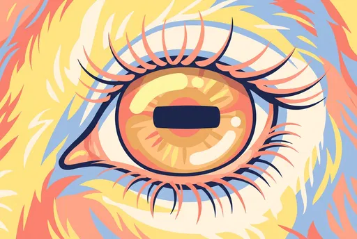 Pastel Illustration of Stylized Goat Eye