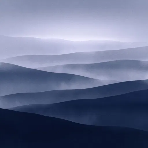 Minimalist Indigo Blue Mountain Ridges