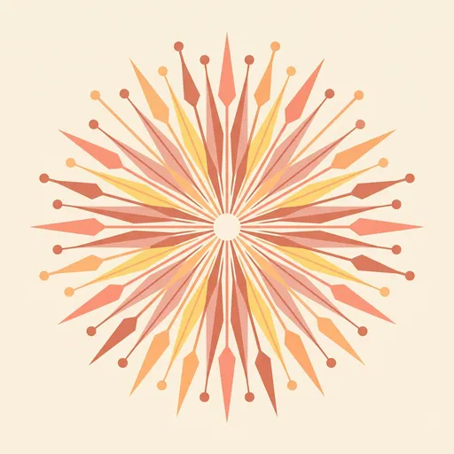 Mid-Century Modern Warm Geometric Sunburst