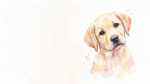 Watercolor Golden Labrador Puppy Portrait