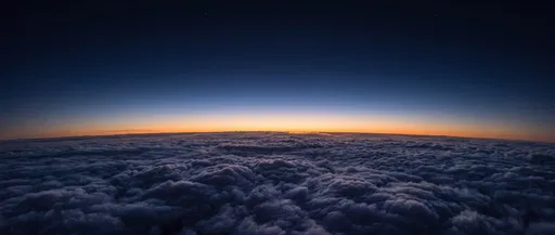 Aerial View Above Dusk Clouds