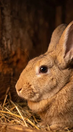 Close-Up Portrait of Sandy Brown Rabbit