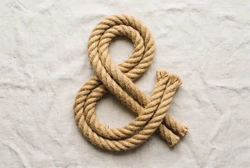 Hemp Rope Ampersand on Linen