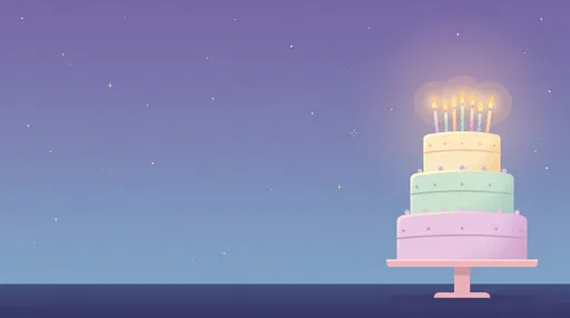 Pastel Three-Tier Birthday Cake Illustration