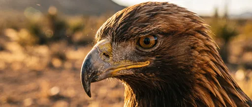 Golden Eagle Profile in Sunset Light