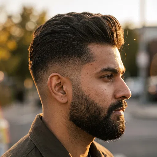 Profile of Man with Fade Haircut