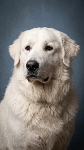 White Maremma Sheepdog Studio Portrait