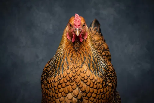 Studio Portrait of Golden Laced Hen