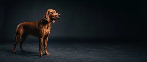 Redbone Coonhound Dark Studio Portrait