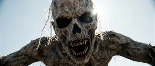 Terrifying Desiccated Ghoul Under Bright Sun