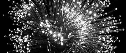 Monochrome Macro Fiber Optic Strands