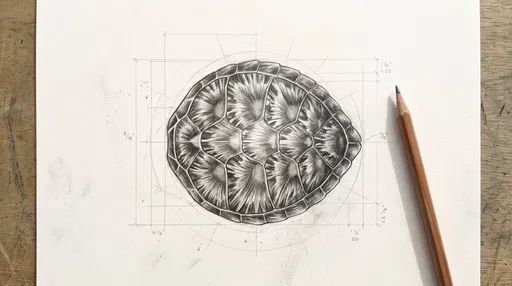 Graphite Sea Turtle Shell Sketch