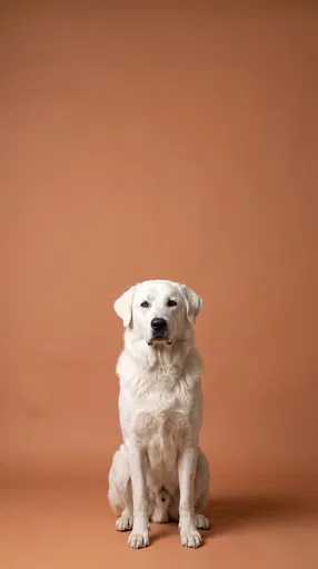 White Akbash Dog Studio Portrait