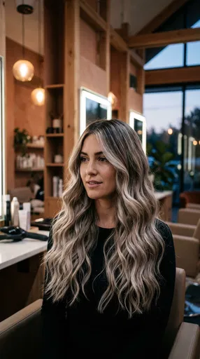 Woman With Wavy Ash Blonde Hair